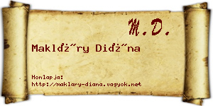 Makláry Diána névjegykártya